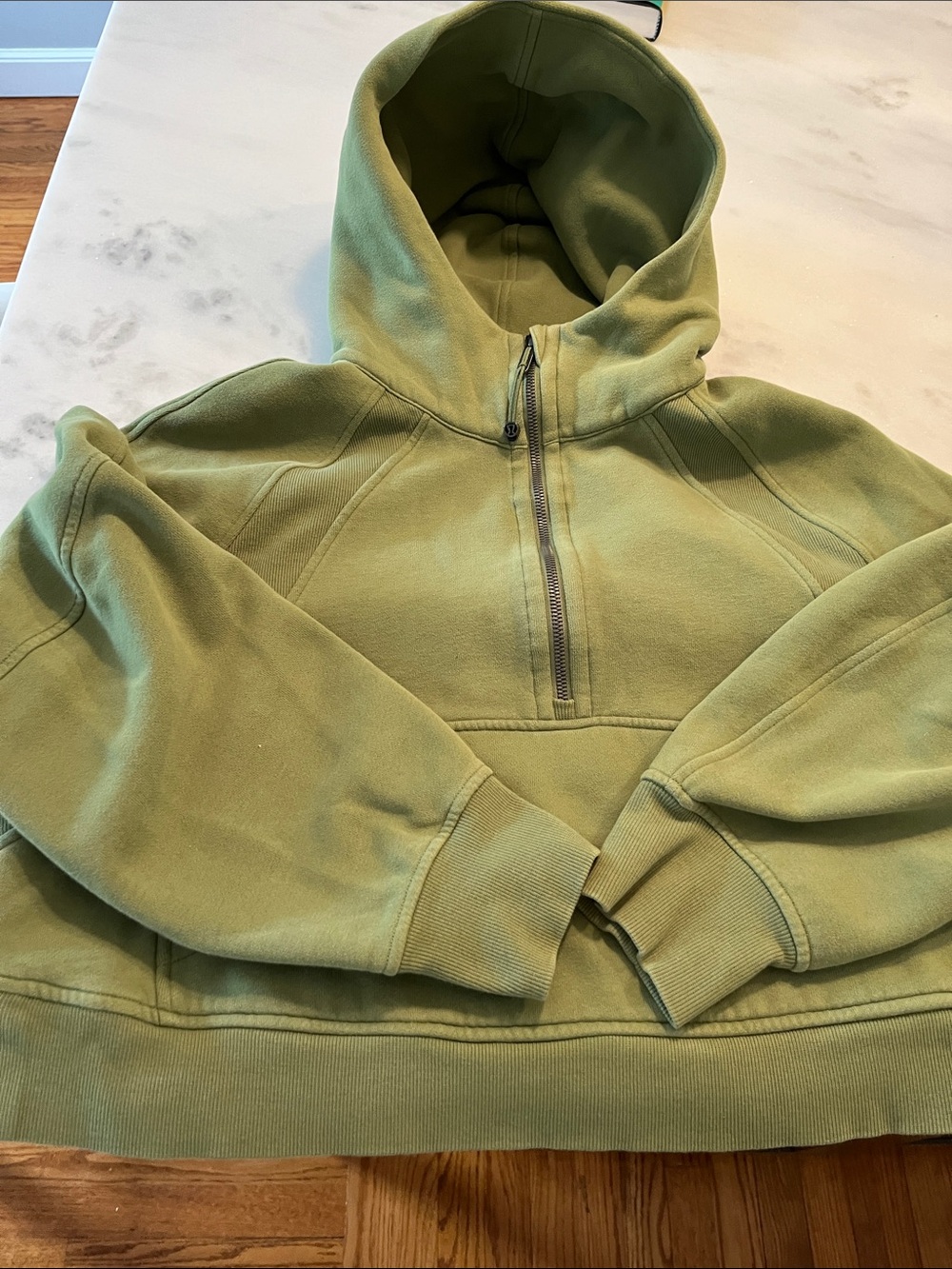 Lululemon  Green Half-Zip Hooded Sweatshirt